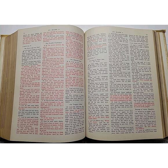 Holy Bible Peace of Mind Deluxe Red Letter Edition 1960 Large Leather Covered - Picture 11 of 16